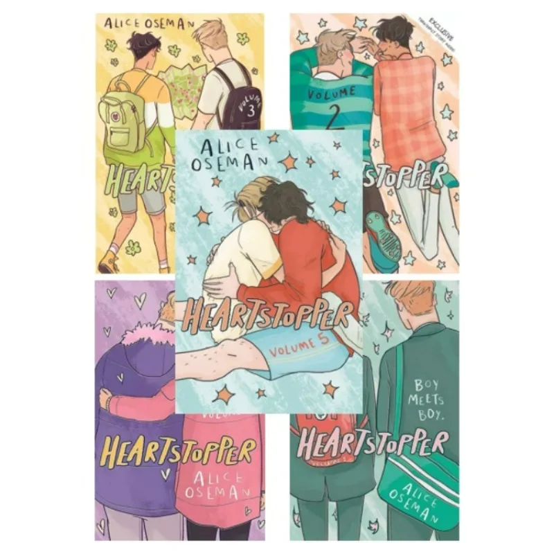 

Comic Novel Books Heartstopper Series Volume 1-5 Books Set By Alice Oseman Anime Sleeves Books In English To Read Romance Storys