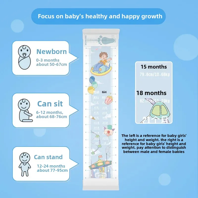 Baby Height Measurement Mat Foot Ruler Head Circumference Measuring Tool Precision Children's Ruler Home Use Baby Growth Tracker