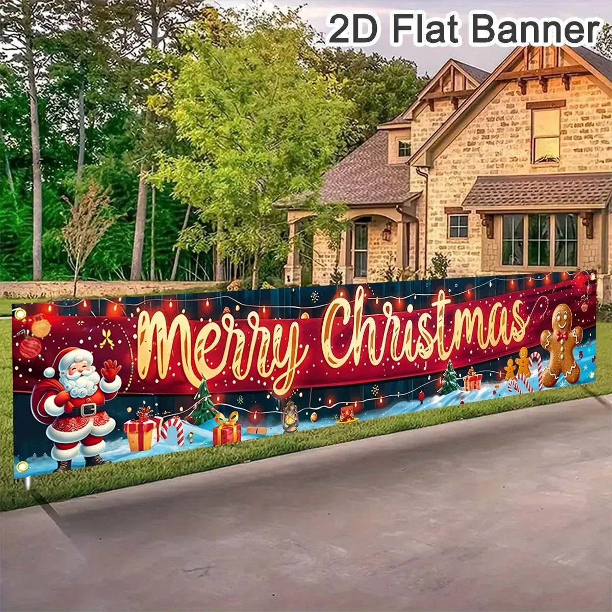VIKAMA Weihnachts-Themen-Banner 2026 Neujahrs-Frohe-Familien-Dekoration, Outdoor-Innenhof, hängender Hintergrund, Party-Dekoration – Detail 7