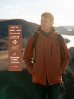 SIMWOOD 2024 Autumn New Oversize Hard Shell Water Repellent Rain Jacket Men Outdoor Hiking Coats 1