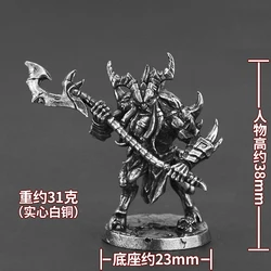 Handcrafted Metal Demon Warrior Figurine - Unique Tabletop Ornament and Gift (Demon - Axe)