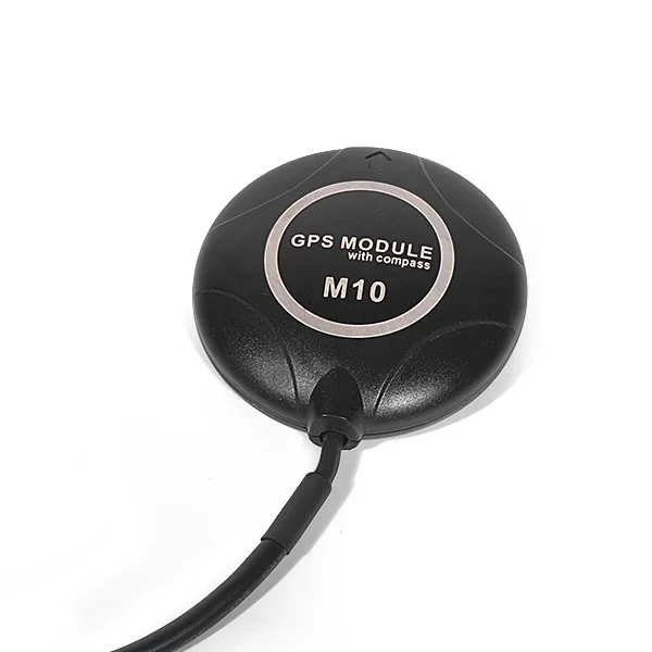 Gros plan sur le module GPS M10 pour drone, étiquette avec spécifications, précision 1.5m CEP.