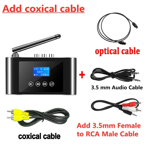 to Analog Audio DAC Converter Coaxial Optical to 3.5MM AUX RCA Bluetooth Receiver Transmitter Car TV PC Wireless Adapter
