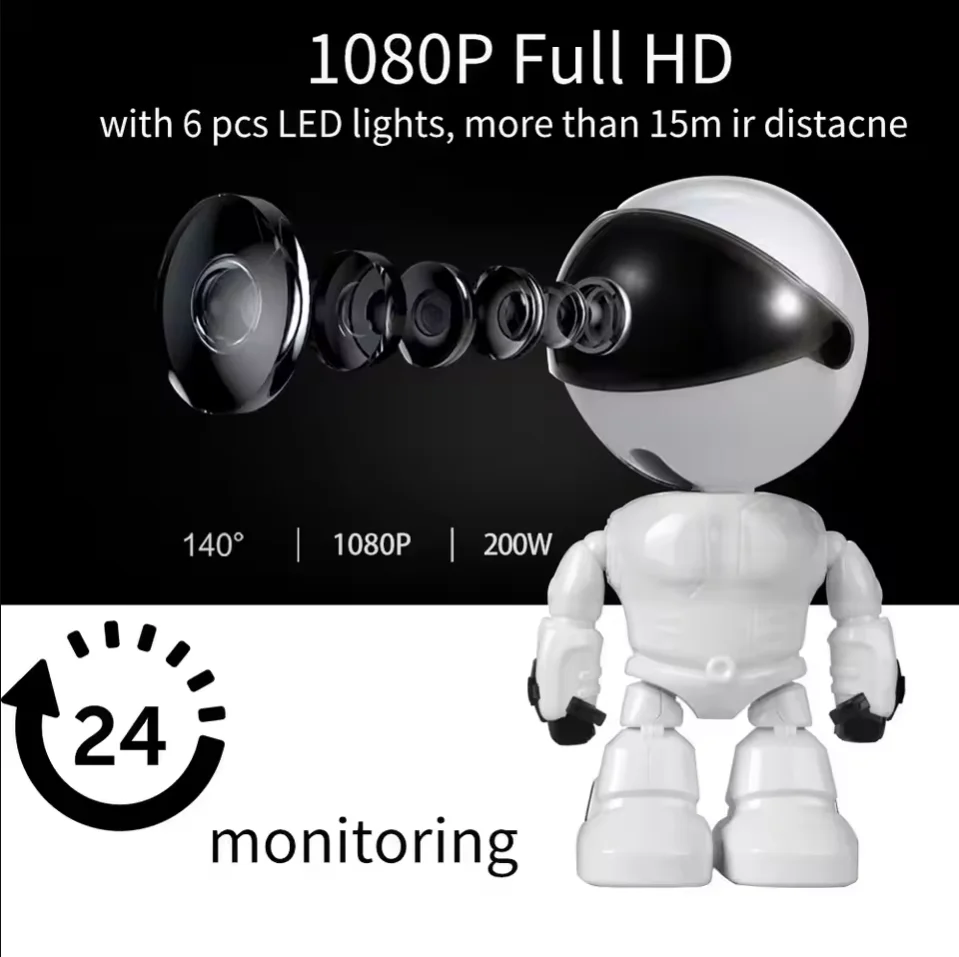 1080P Robot IP Camera Security Camera WiFi Wireless 2MP CCTV Camera Smart Home Video Surveillance P2P Pets Baby Monitor 5
