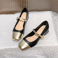 Square Toe Mary Jane Shoes for Women Chunky Sandals Shallow Mouth Casual Mid Heel Pumps New Women Footwear Zapatos De Mujer 1