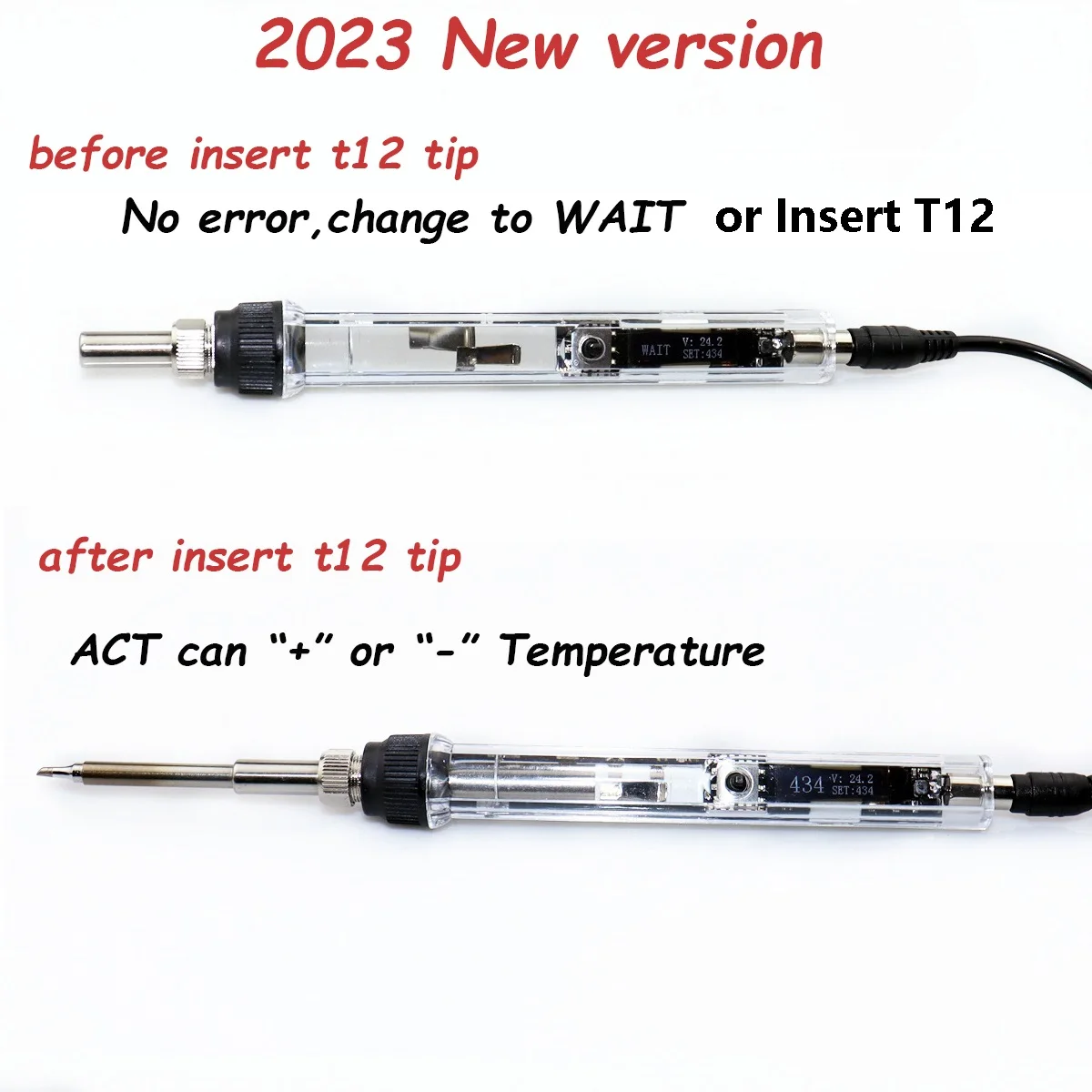 Electric Soldering Iron Adjustable Temperature Portable Solder Welding Station K Tip w/ power supply not SH72