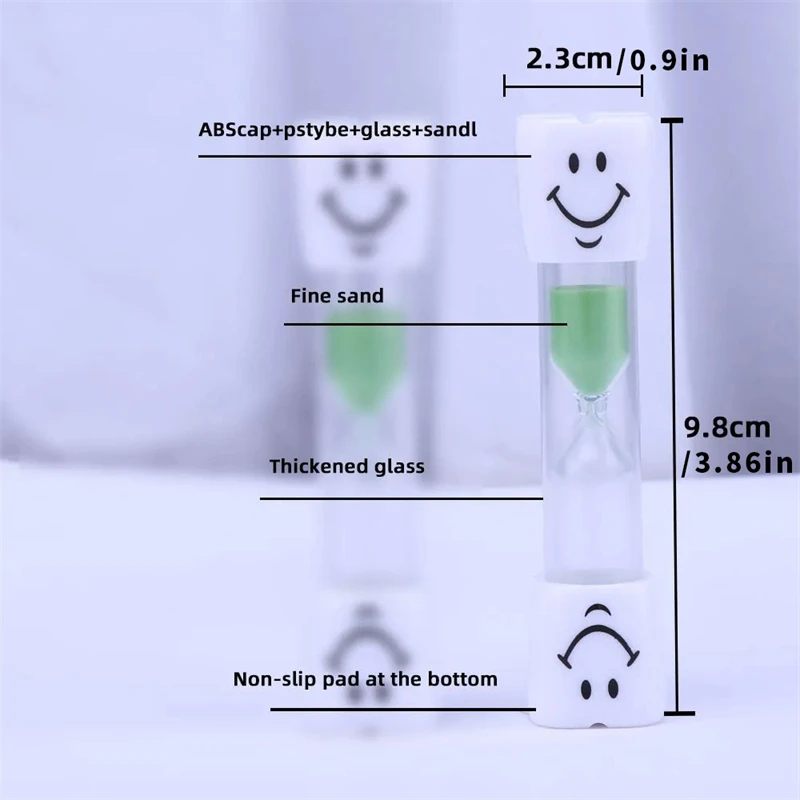 Sand Timer 3-min Hourglass Timer for Tooth Brushing 1PCS