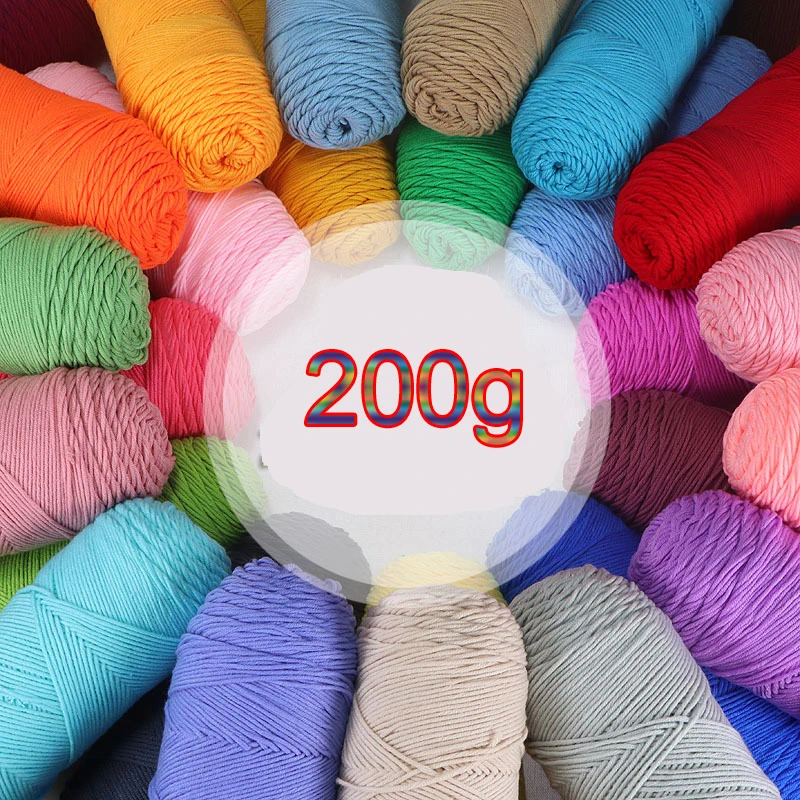 Milk Cotton Yarn Super Soft for Knitting Crochet knit line Blankets sweater hat shoe Crocheting amigurumi thread 200g 1Pc cotton yarn