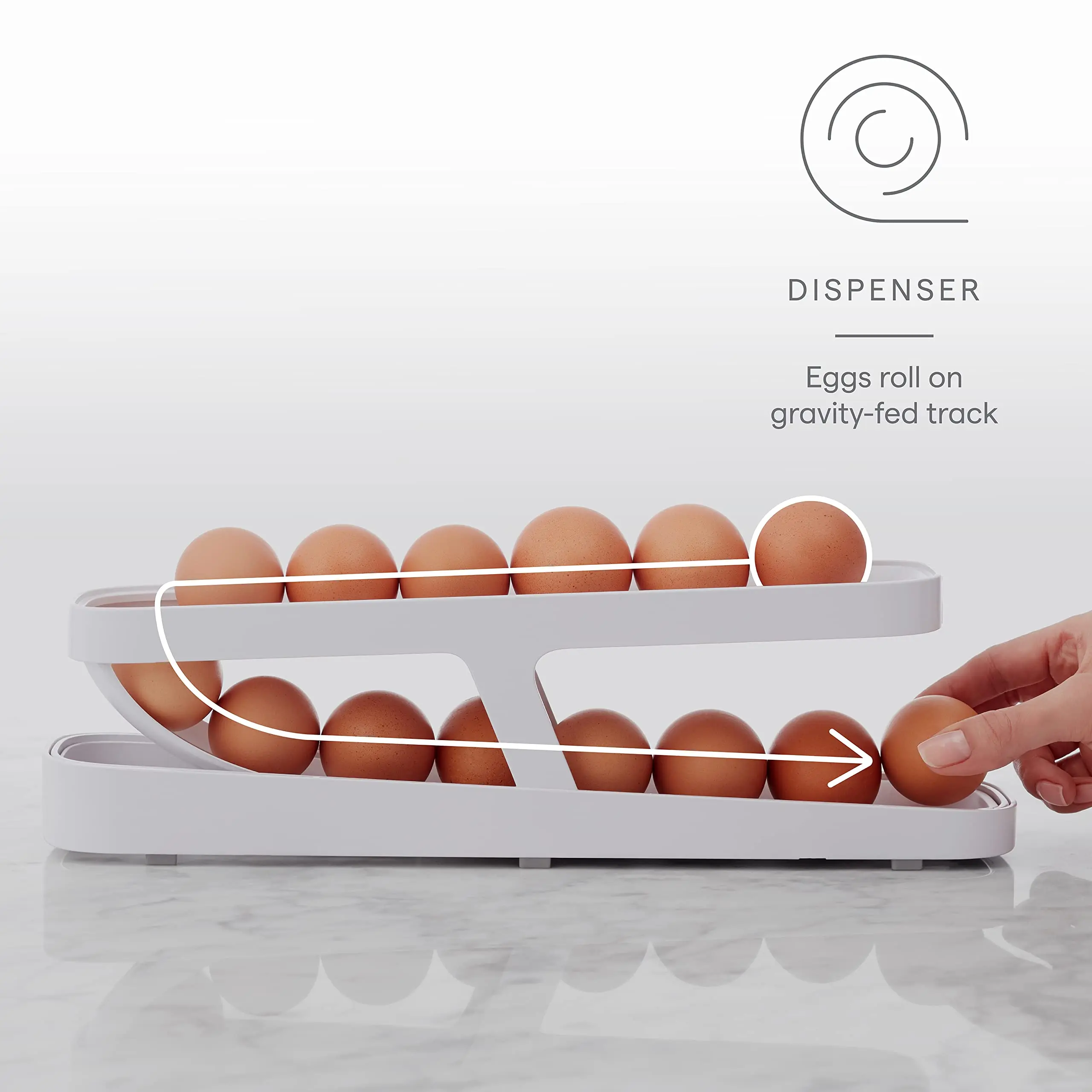 Automatic Scrolling Egg Rack Holder Storage Box Egg Basket Container Organizer Rolldown Refrigerator Dispenser 1Pc egg storage box