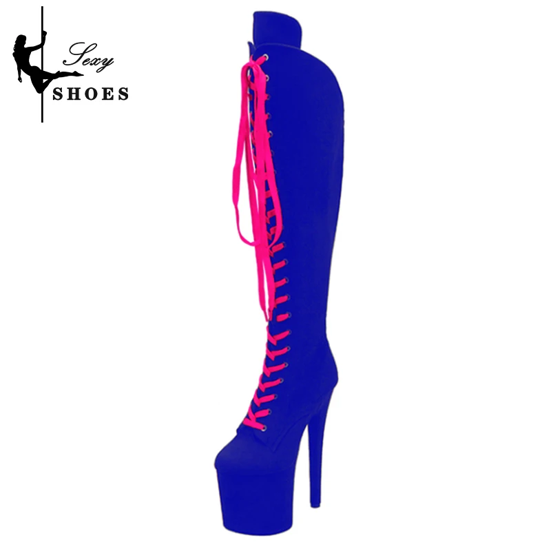 Brand Designer Women's Over-the-knee Boots Faux Suede Platform Waterproof Round Toe Lace-up ZIP Spring/Autumn Trend Long Boots