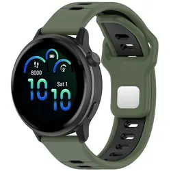 Premium 20mm Silicone Watch Strap Replacement Bracelet Band - Vivoactive6 (Olive green black)