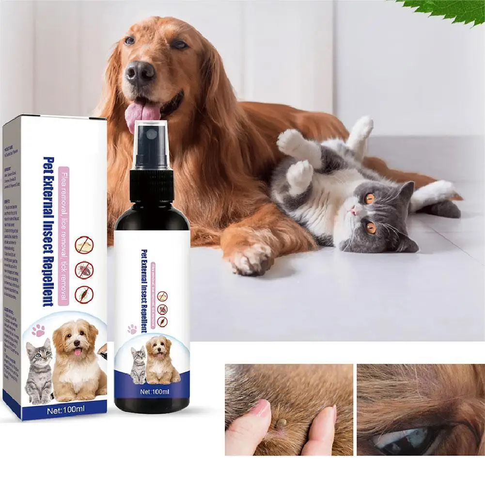 100ml Pet Dog Cat Anti Flea Drops Insectcide Flea Lice Insect Safe for Home and Cats Dogs Prevent Ticks Pet Care