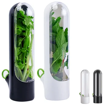 1/2Pcs Herb Saver Storage Container Fresh Herb Keeper Vanilla Vegetables Fresh Preservation Bottle For Refrigerator Kitchen Tool 1