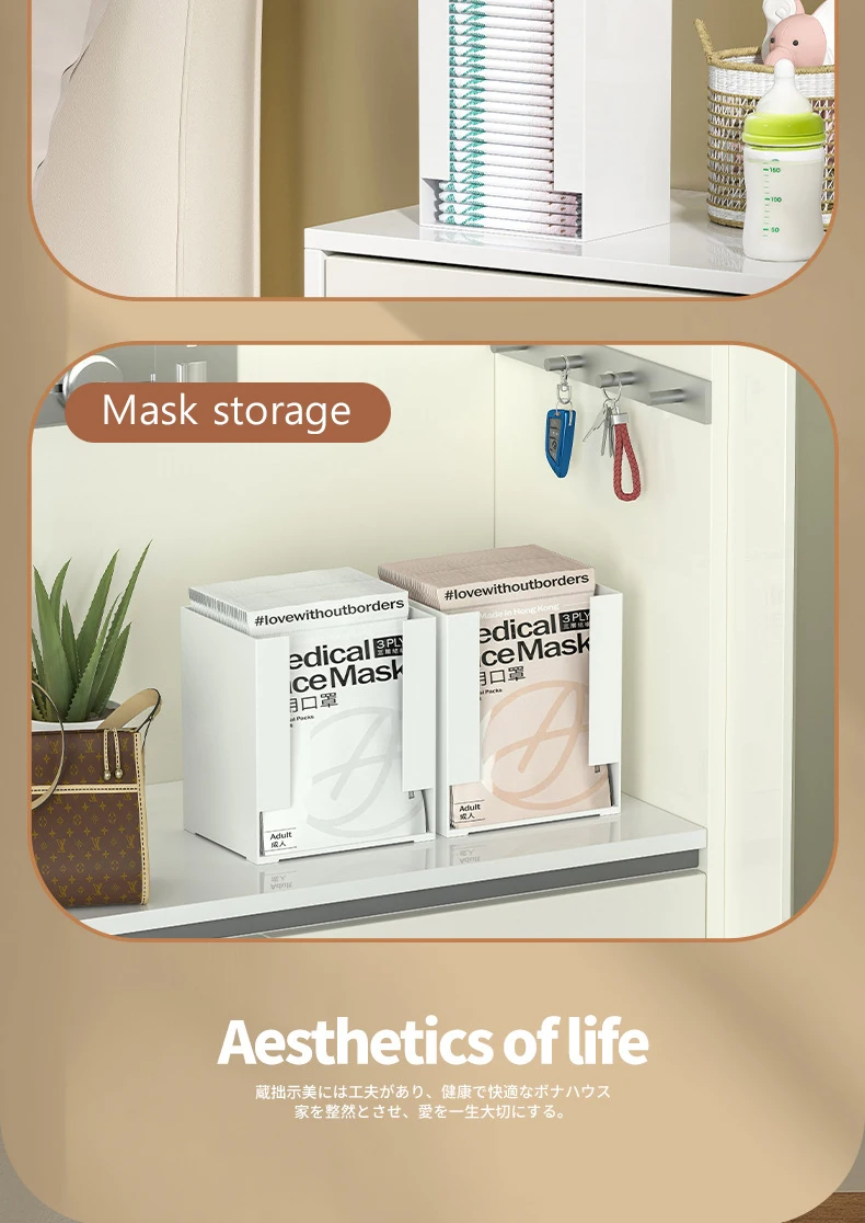 Korea Ramen Storage Box Kitchen Instant Noodle Cup Tissue Storage Bins Facial Mask Storage Box Multi-function Tabletop Organizer