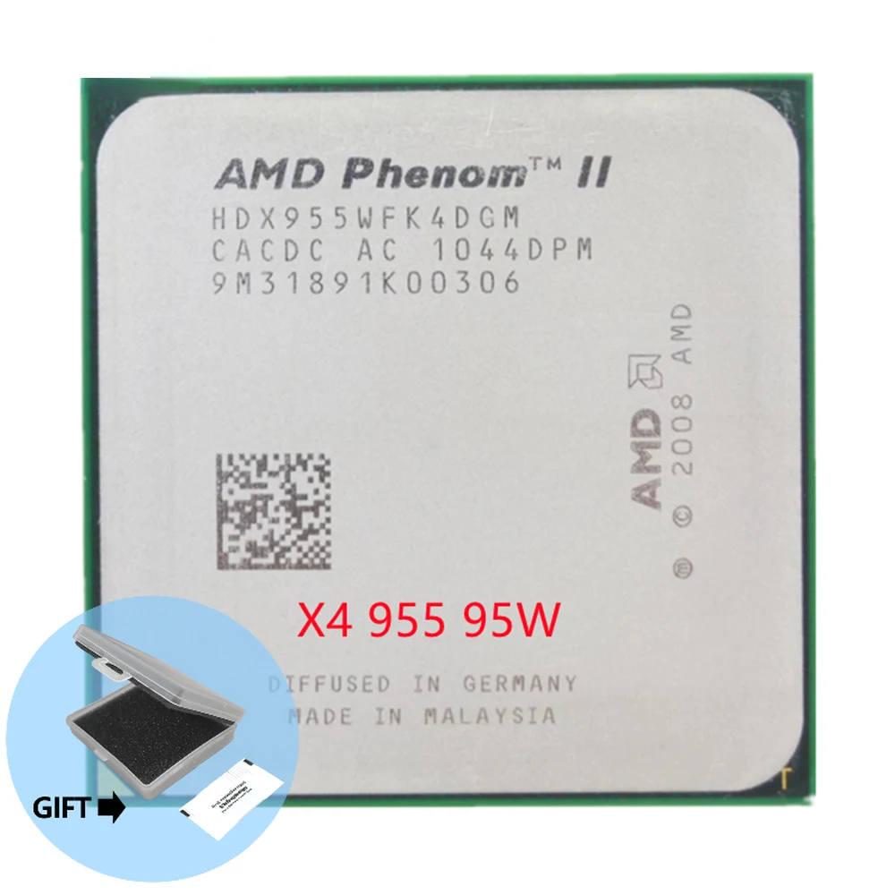Amd Phenom Ii X4 955 3.2 Ghz 95W Processore Cpu Quad-Core Hdx955Wfk4Dgm/Presa Muslimex Am3