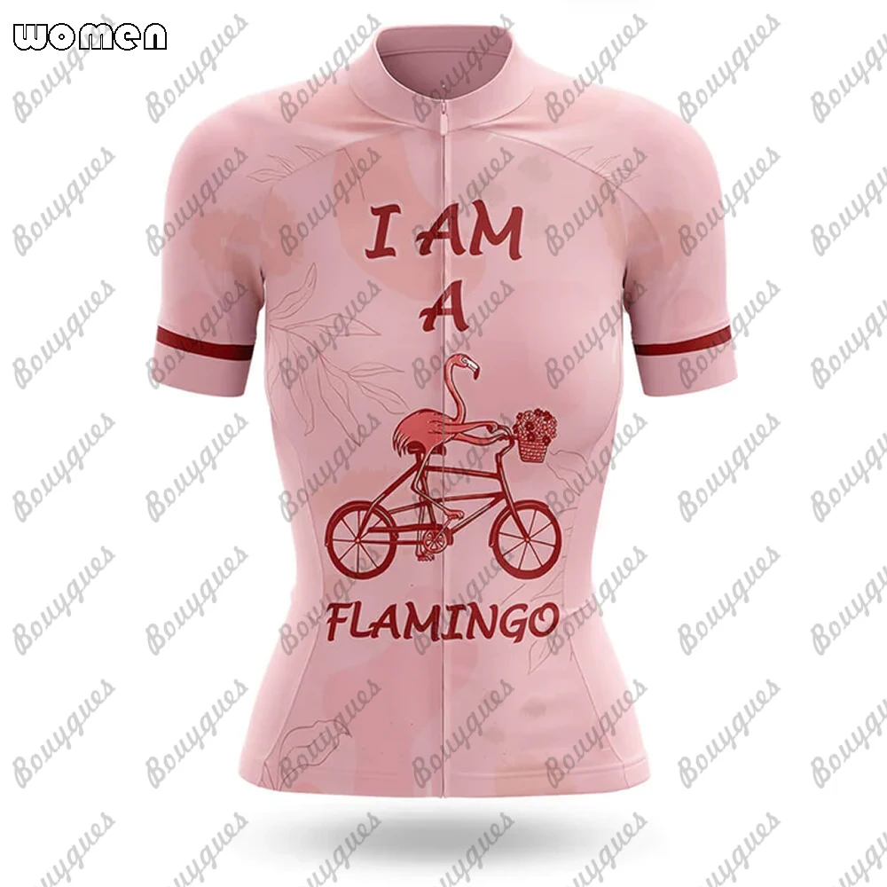 thumbnail image 1 of Conjunto de maillot de ciclismo de primera calidad Flamingo Summer, maillot deportivo de carreras para equipo transpirable, ropa de ciclismo para mujer, maillot corto para bicicleta, 1 of 5