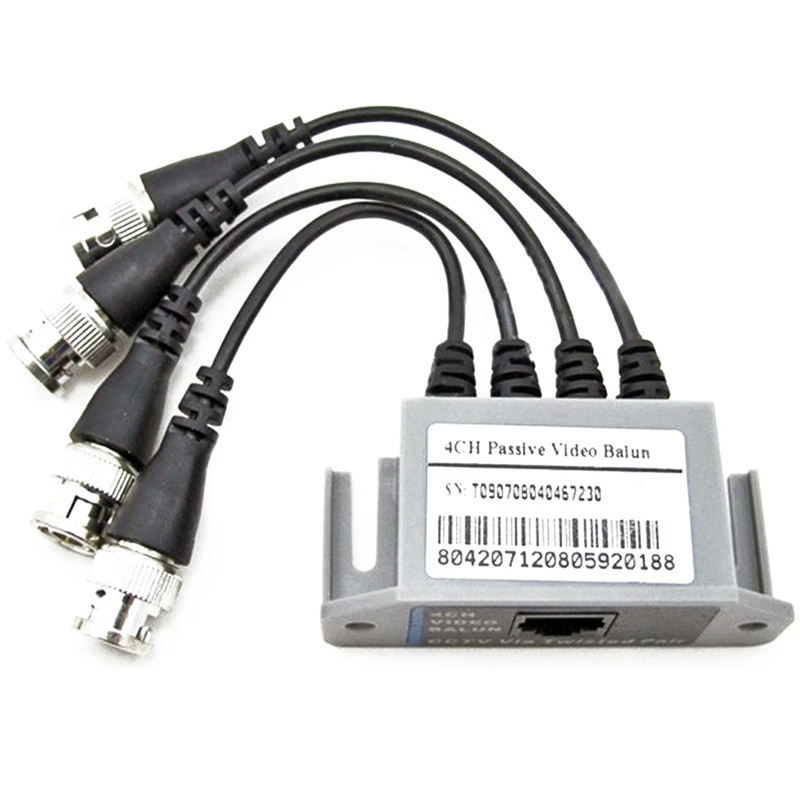 

4-Channel Video Balun BNC UTP CAT5 Transmitter BNC To UTP RJ45 CCTV Via Twisted Pairs For AHD TVI CVI Camera DVR CCTV