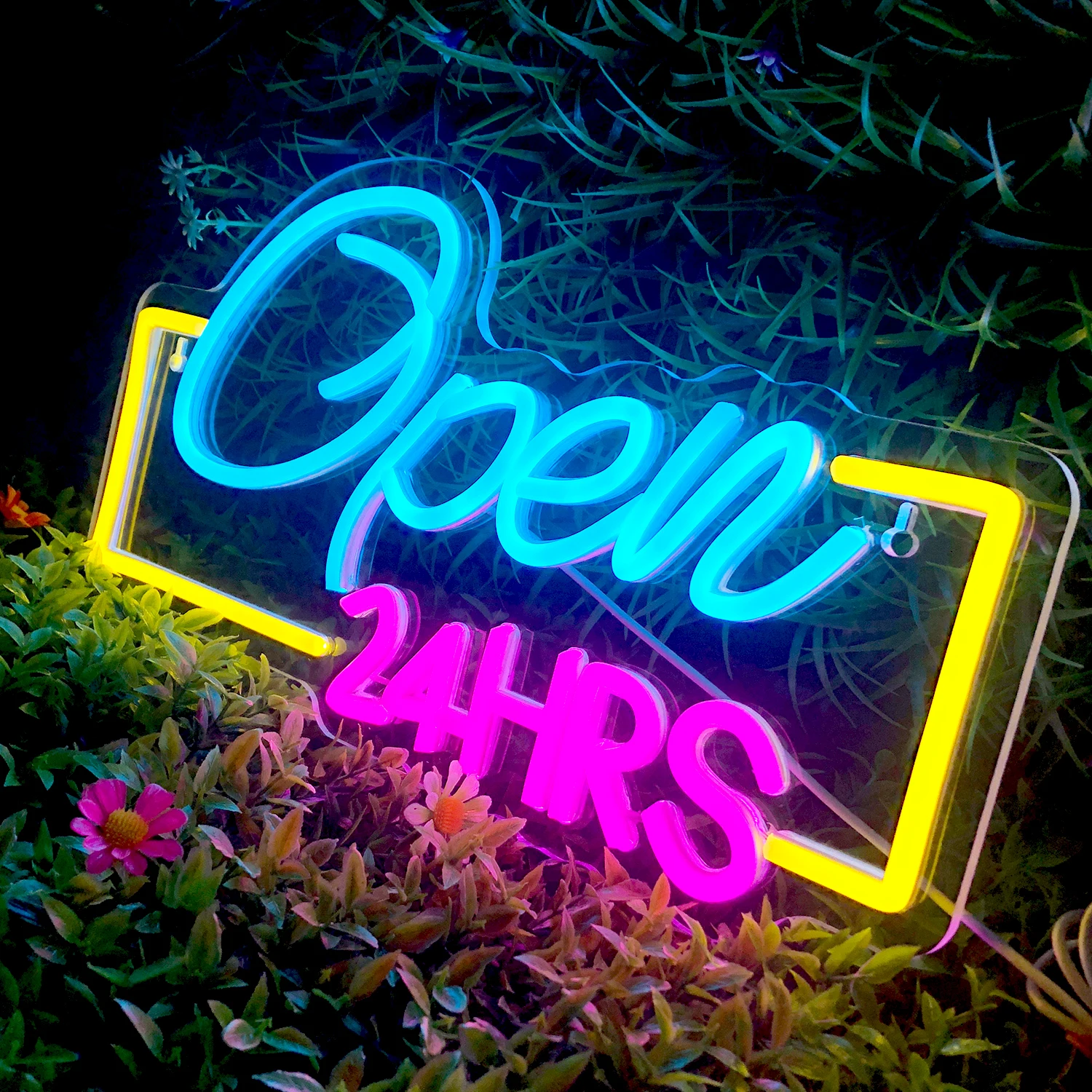 Open 24HRS Neon Light Led Sign Living Gaming Room Cave Shop BAR Club Salon  Restaurant Studio Design Personalized Wall Decoration