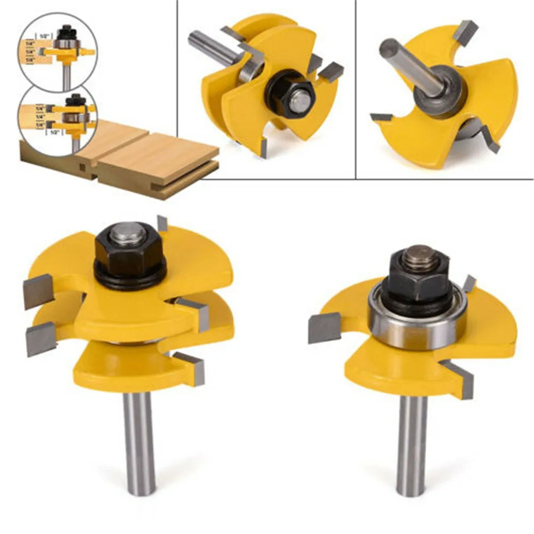 

1/4 Inch Shank Tongue & Groove Joint Assemble Router Bits T-Slot Milling Cutter For Wood Woodwork Cutting Tools