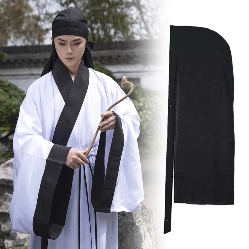 Unisex Ming Dynasty Hanfu Hat Adult Long Scarf Cap Ancient Chivalrous Swordsman Warrior Hero Cosplay Accessories