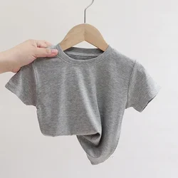 Infant Summer Cotton Printed Short Sleeve Breathable Casual T-Shirts - 110  4T (Gray)
