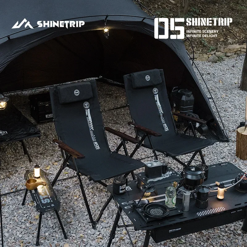 ShineTrip Outdoor 5 Series Camping Folding Chair Portable Camping Adjustable Folding Chair Office Lunch Nap Fishing Picnic