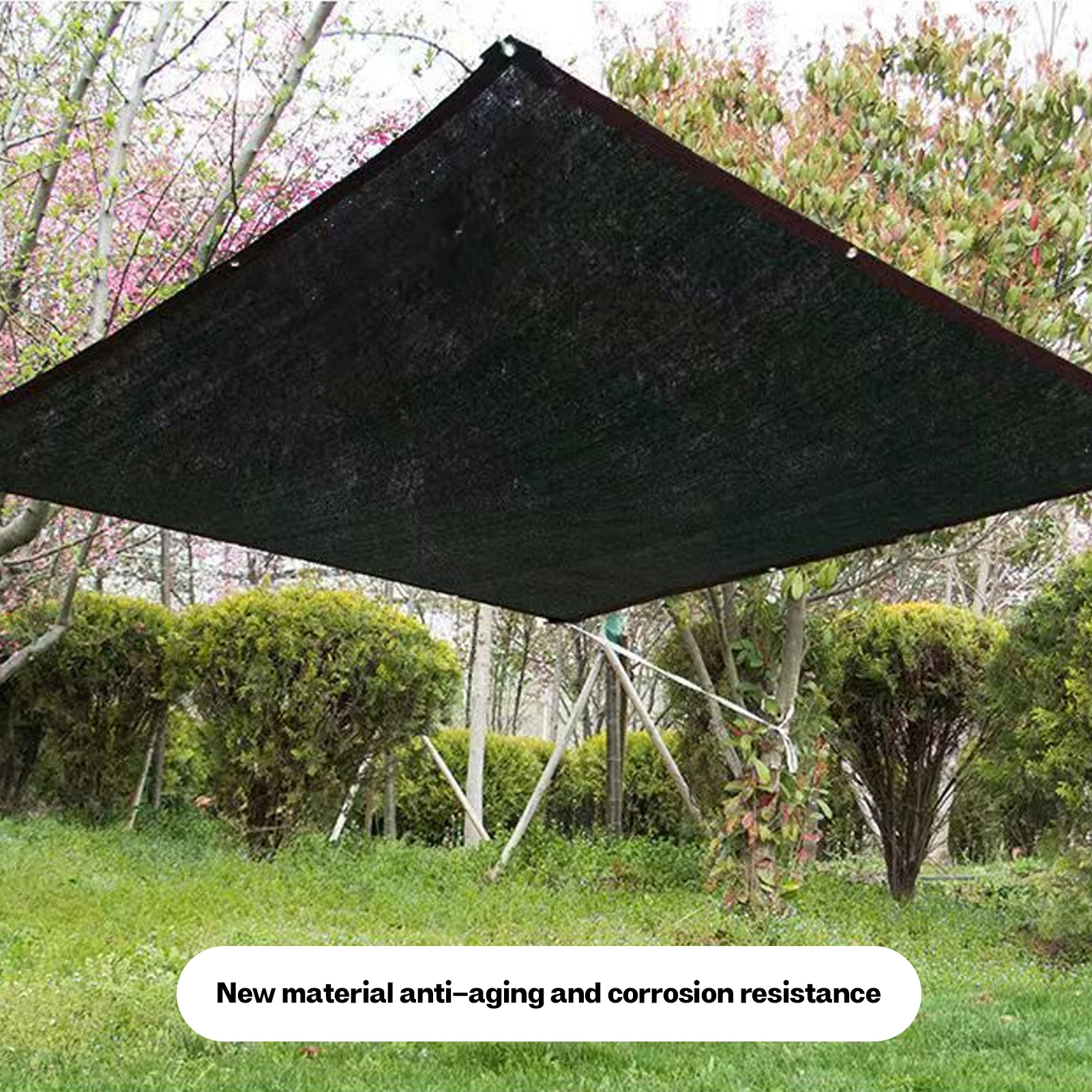 

4M Sun Shade Sail Thicken Black Rectangular Garden Shading and Insulation Mesh Canopy Cover Suitable Terrace Shelter Sunshade