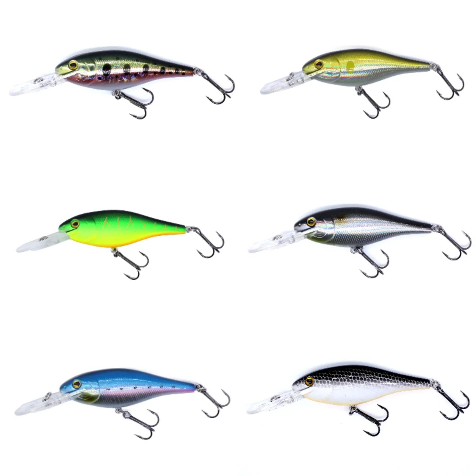 AOCLU Crankbait Wobblers 70mm 8.7g Floating Shad Hard Bait Minnow Diving Depth 1.5-3.3m Fishing Lure VMC Hook Tackle Quality