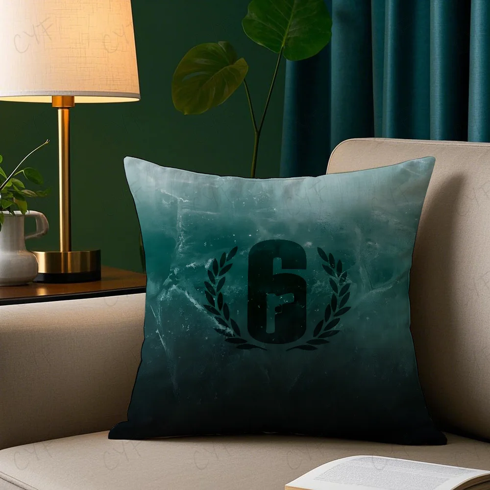Rainbow Six Siege Pillow Case Pillowcase Anti-dustmite Pillow Invisible zipper silky short plush Sofa cushion cover 2