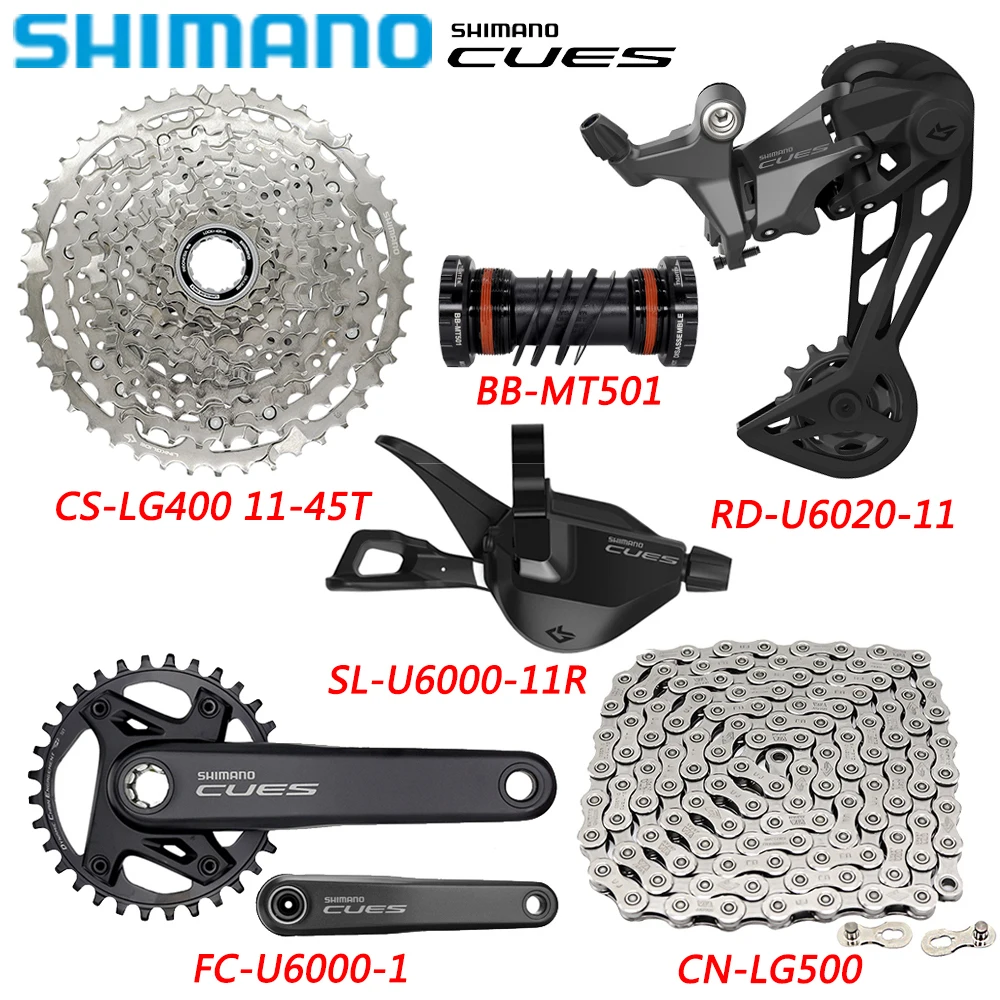 

SHIMANO CUES U6020 1X11 Speed Groupset for MTB Bike Rear Derailleurs FC-U6000-1 Crankset CS-LG400-11 Cassette Kit Bicycle Parts