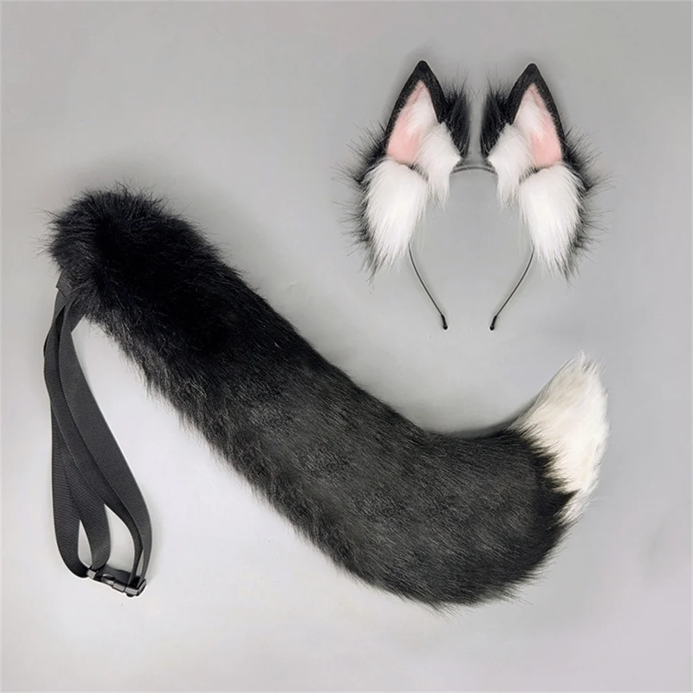 Animale Orecchie Fascia Coda Collana Gatto Volpe Capelli Banda Coda Lupo Cosplay Costume Accessori Halloween Set