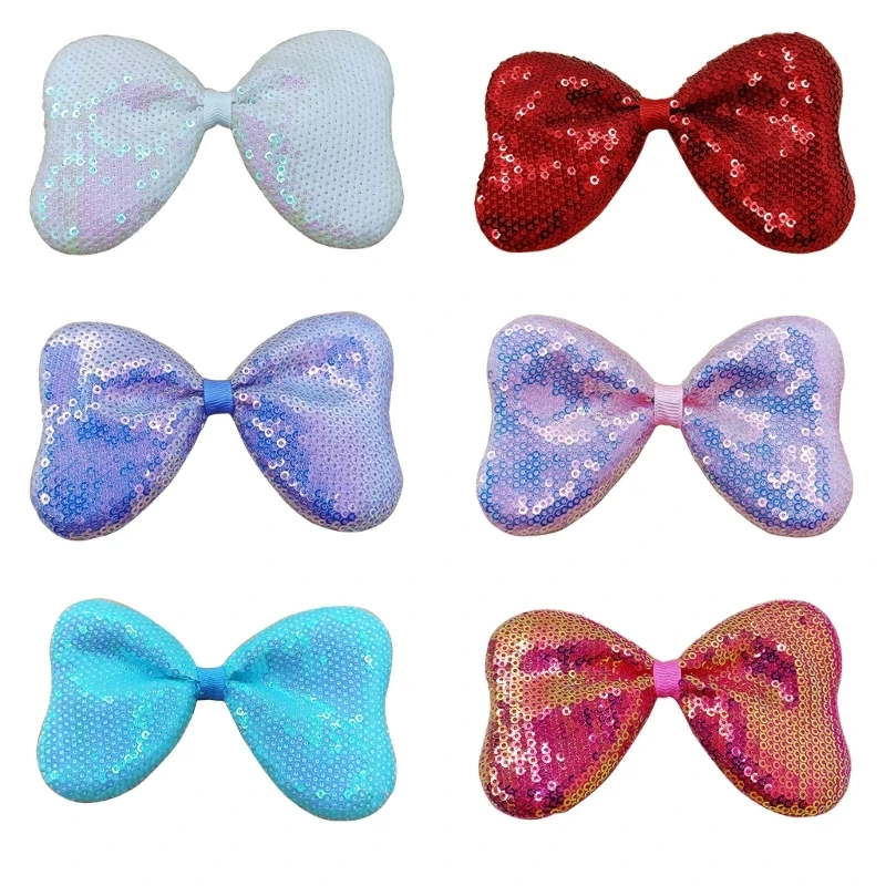 

5" Sequins Bows for Crafts Girls Hair Bows Accessory for Childrens Day