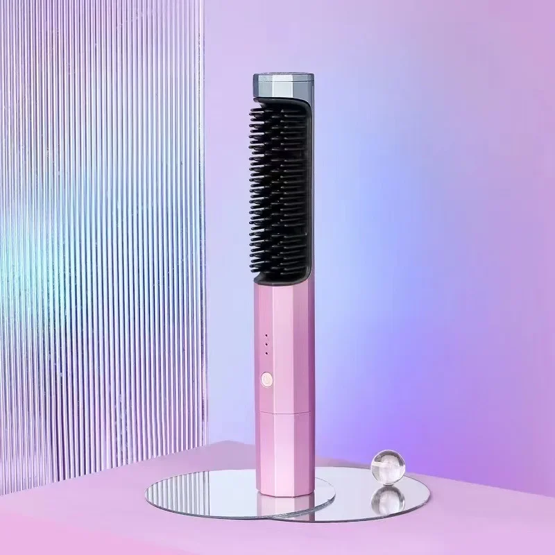 

2 In 1 Hair Straightener Brush Professional Hot Comb Straightener for Wigs Hair Curler Straightener Comb Styling Tools