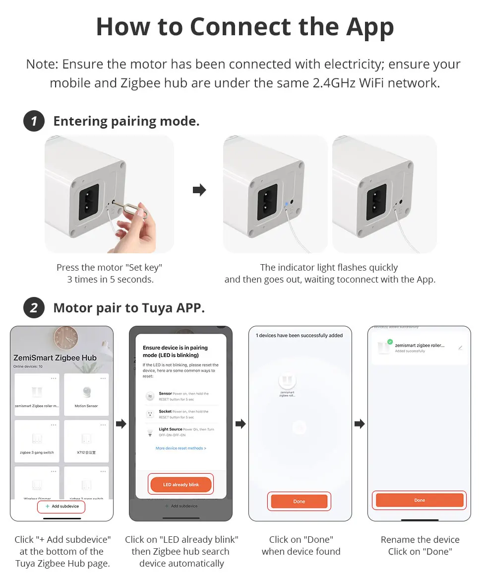 Zigbee Smart Electric Sliding Curtain Motor with Customized Track Works with Tuy