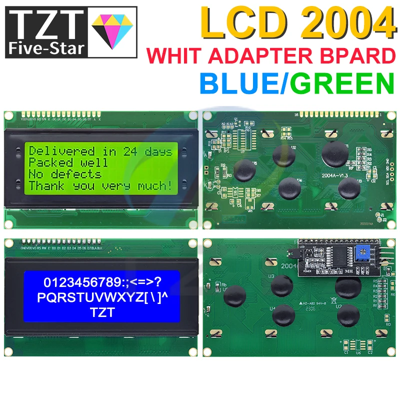 LCD2004 + I2C 2004 20x4 2004A Blau/Grün bildschirm HD44780 Charakter LCD /w IIC/I2C serial Interface Adapter Modul Für Arduino