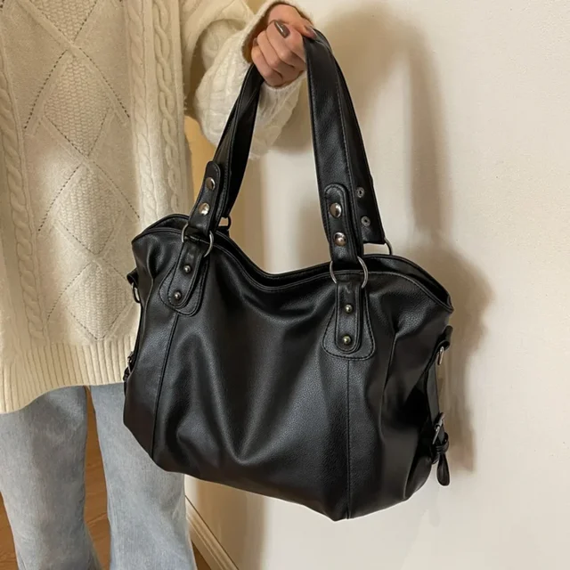 Femme Hobo sac à main grande capacité sacs à bandoulière grand style sac fourre-tout dames en cuir souple Hobos sacs de messager femmes Сумочки 1