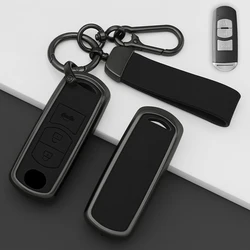 Zinc Alloy Leather Car Key Case Cover Accessory (Black B)