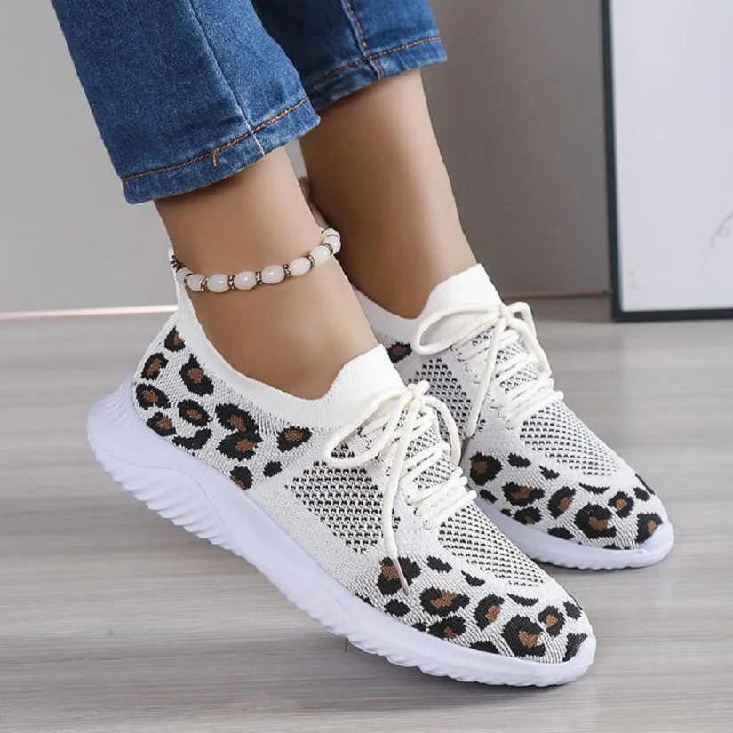 2023 Women Sneakers Mesh Breathable Floral Comfort Mother Shoes Soft Solid Color Fashion Female Footwear Lightweight
