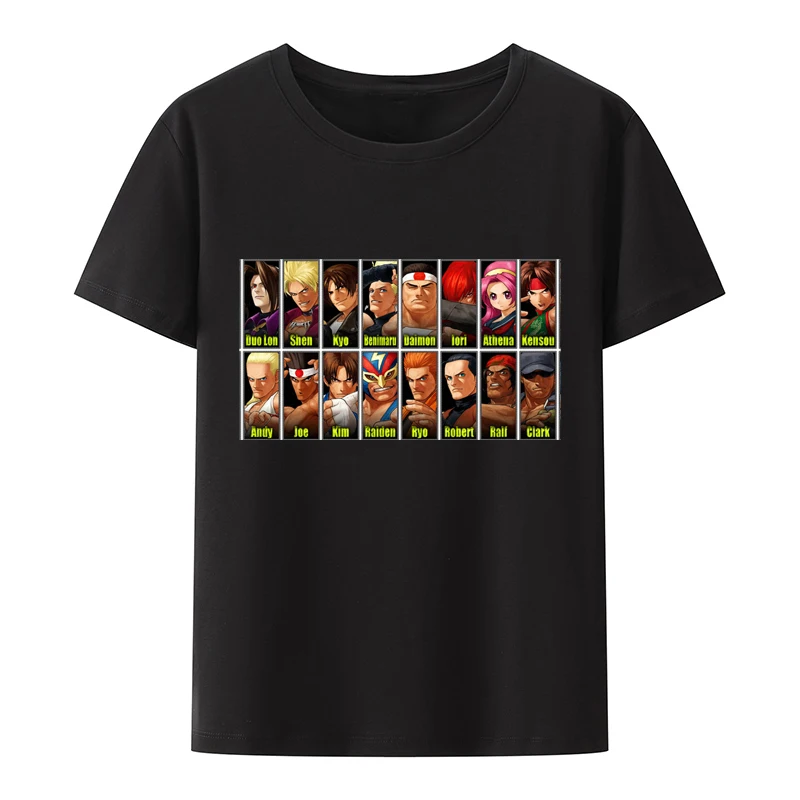 

King of Fighters Game Character Select Y2k T-shirts Roupas Masculinas Breathable Men Clothing Anime Shirt Loose Humor Summer