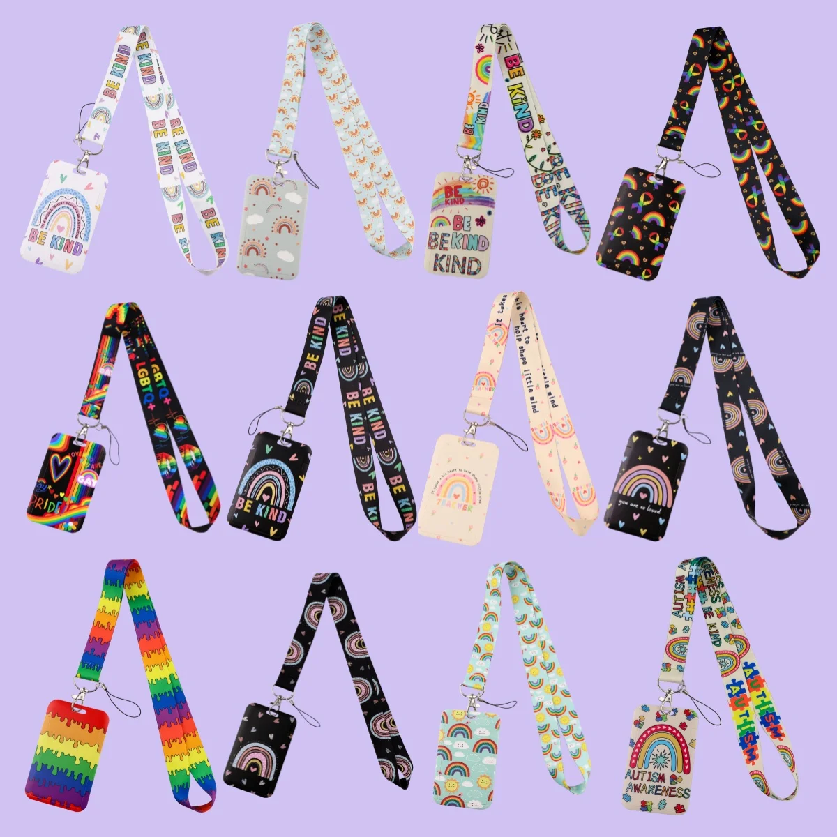 Vibrant Be Kind Quotation Lanyard – Inspirational Neck Strap & Keyring Accessory