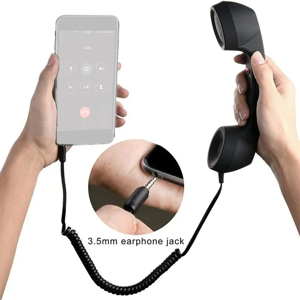 

3.5mm Plug Retro Phone Telephone Receivers Cellphone Handset For IPhone/iPad PC Portable Classic Headphone New I5O1