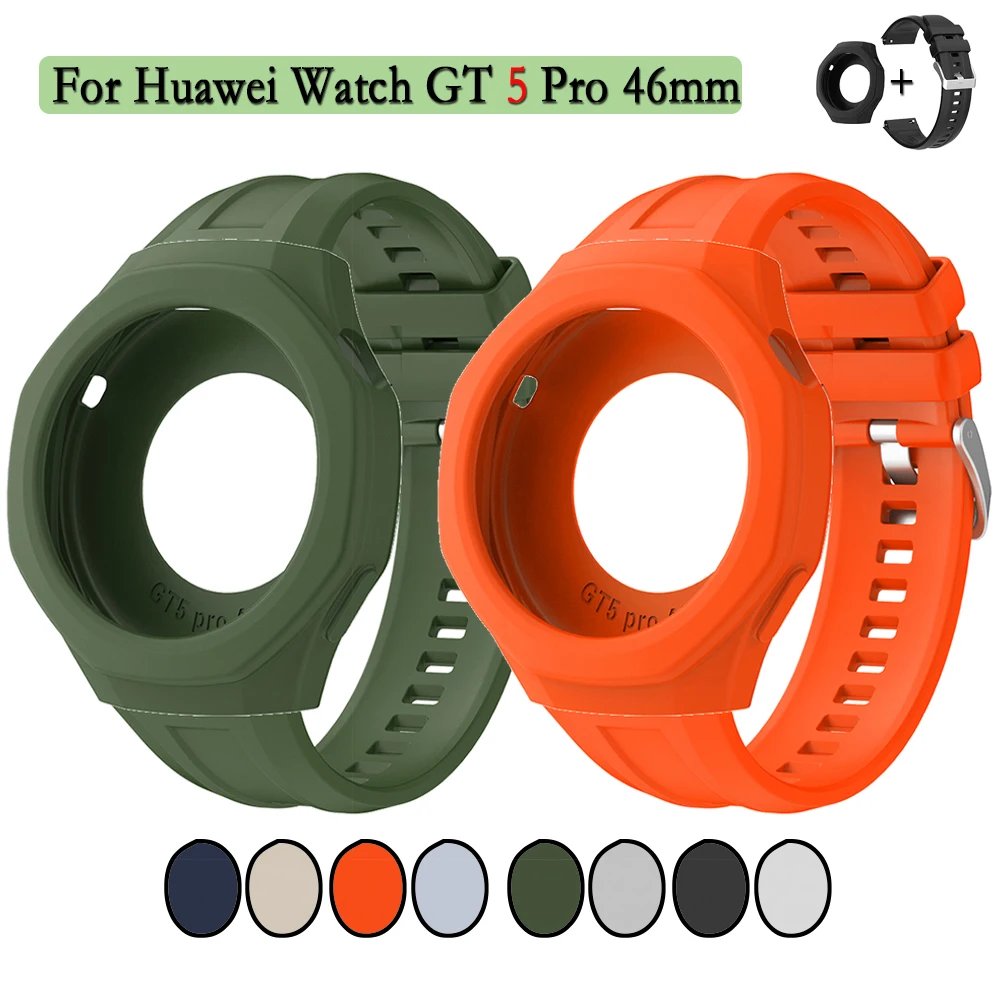 Silicone Watchband with Silvery Buckle and Case Decoration - Soft and Stylish Strap