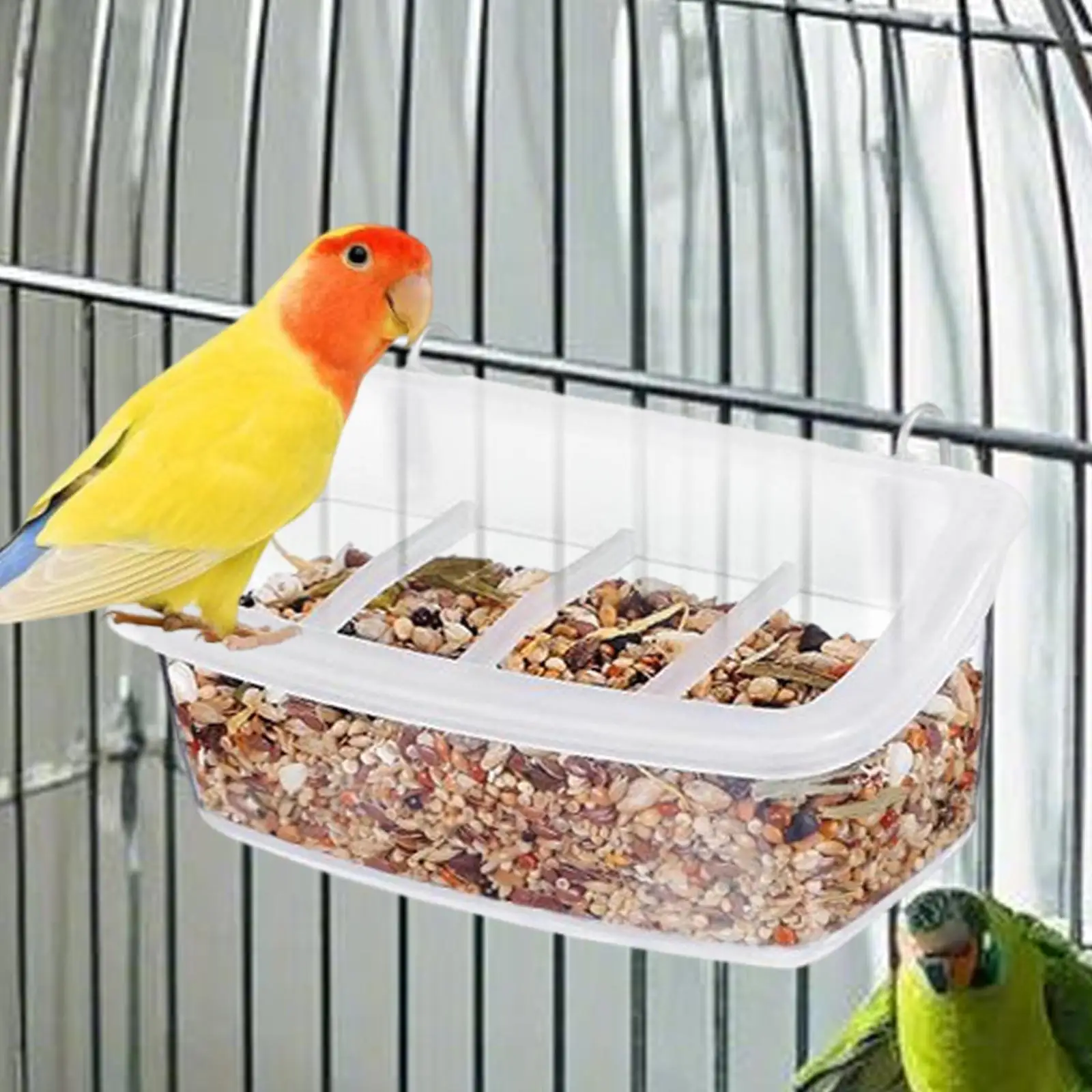 Parrot Feeder for Cage Clear Accessories Washable 360 Degree Visibility Outdoor Easy to Install Bird Food Bowl Feeding Dish