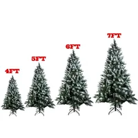 4 5 6 7ft Snow Flocked Artificial Christmas Tree Xmas Hinged Pine Cones Decor 5