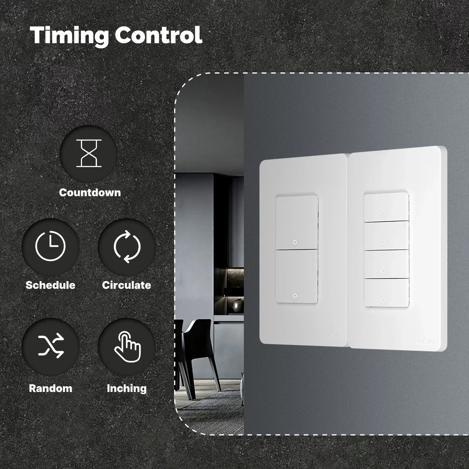 مفتاح جدار ذكي واي فاي، لمسة زجاجية