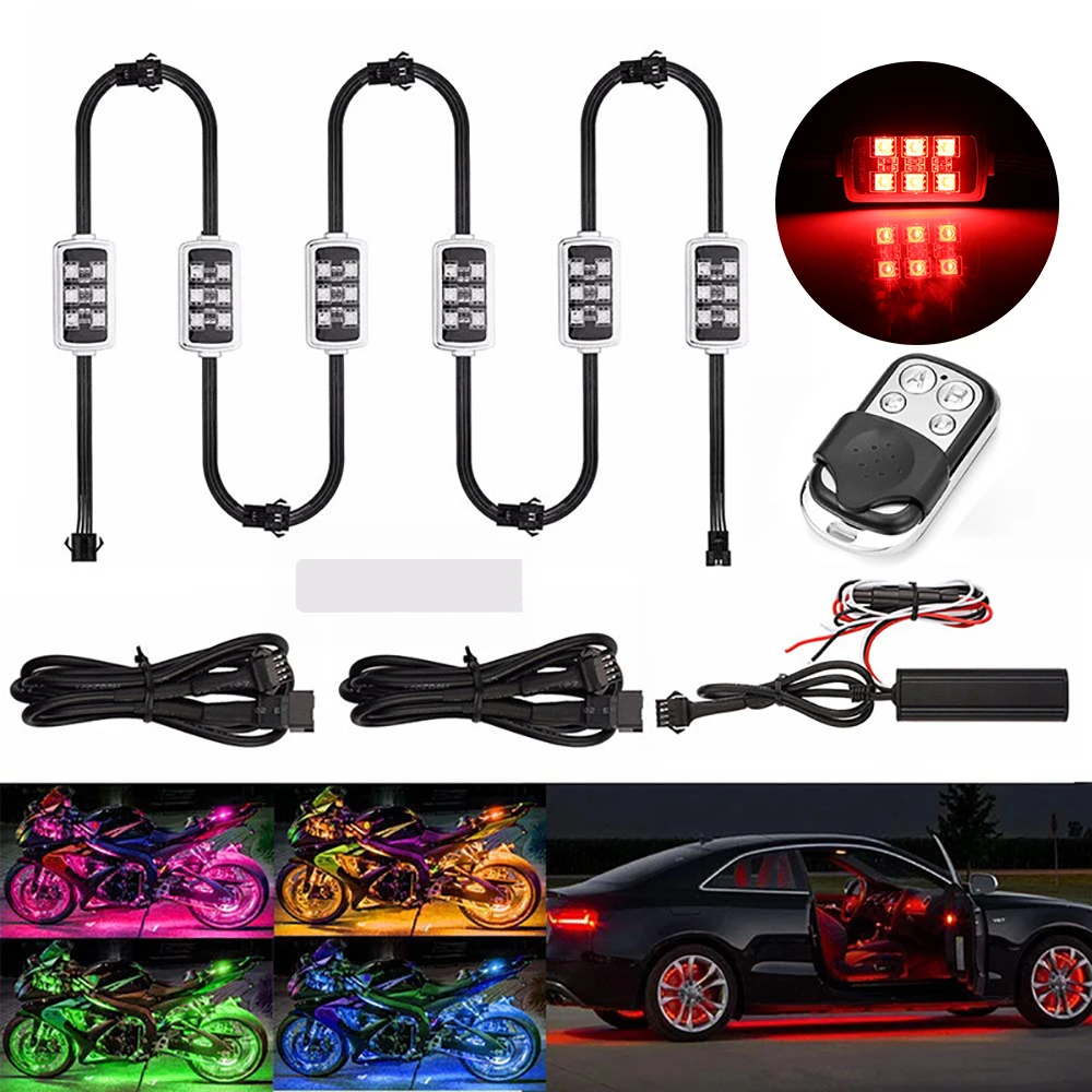 Motorcycle led lights motorcycle accessories Rear Tail Light Motorcycle Moto Smart Brake Lights LED Motorcycle Light 6 RGB 36 LED