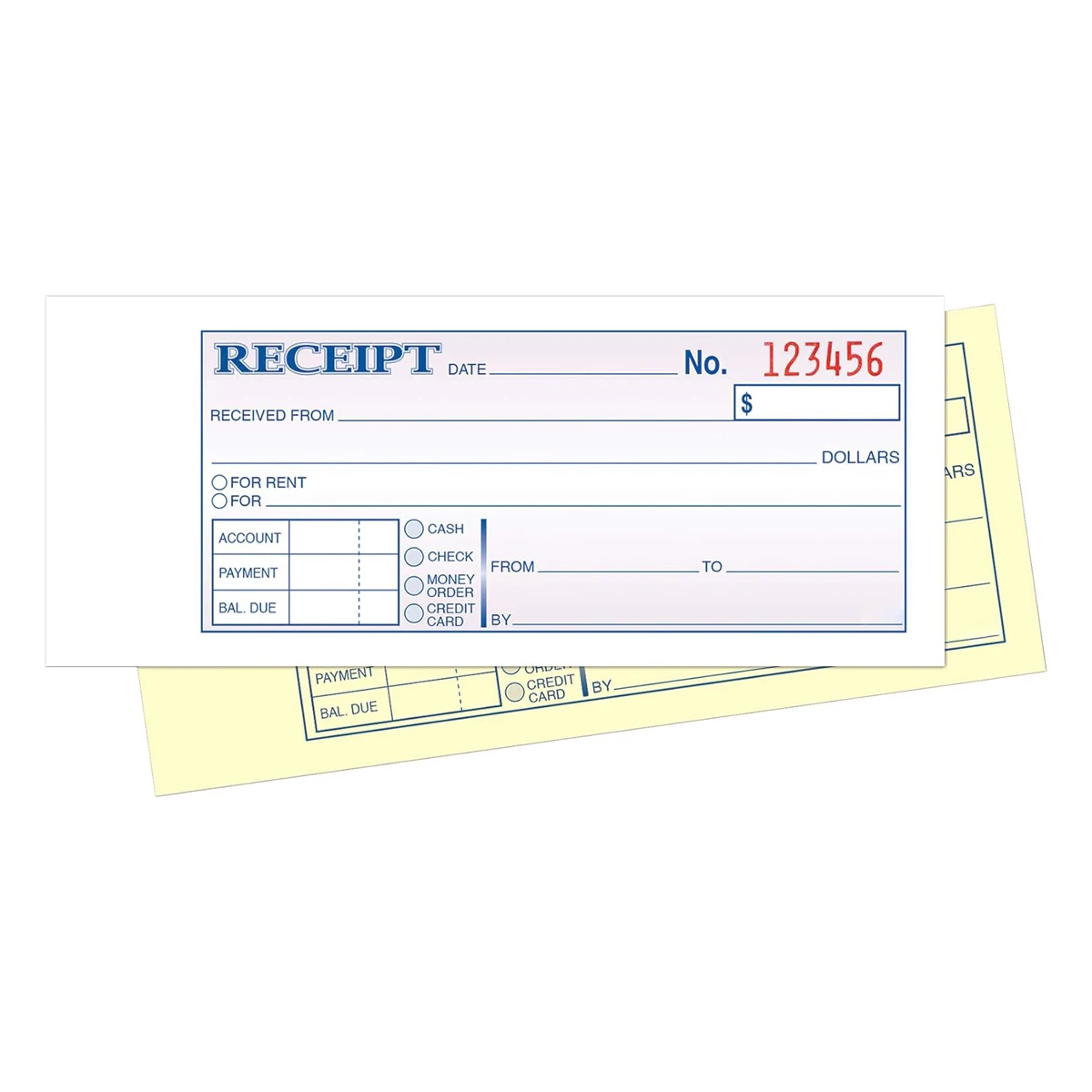 1pc rental receipt book, sales order book, 2 parts carbonless copy