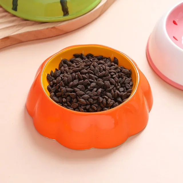 4 cute designs pet ceramics bowl watermelon strawberry shape cat food bowl small dog colorful water suppliers cat bowl 5