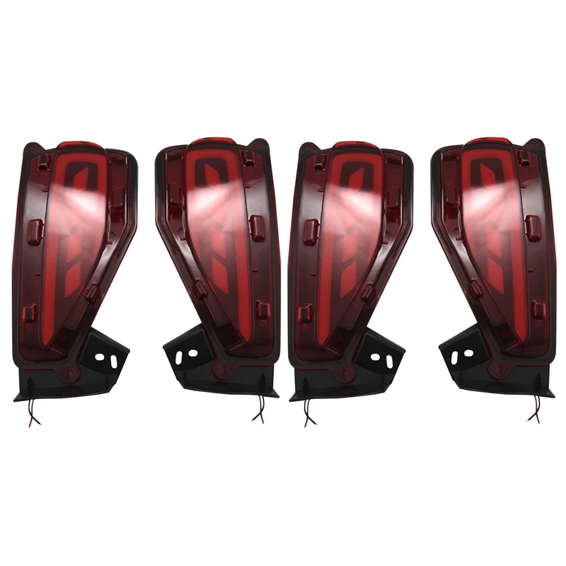 

2 Pair Led Rear Bumper Reflector Brake Tail Light Lamp Fits 2015-2017 For Toyota Fortuner