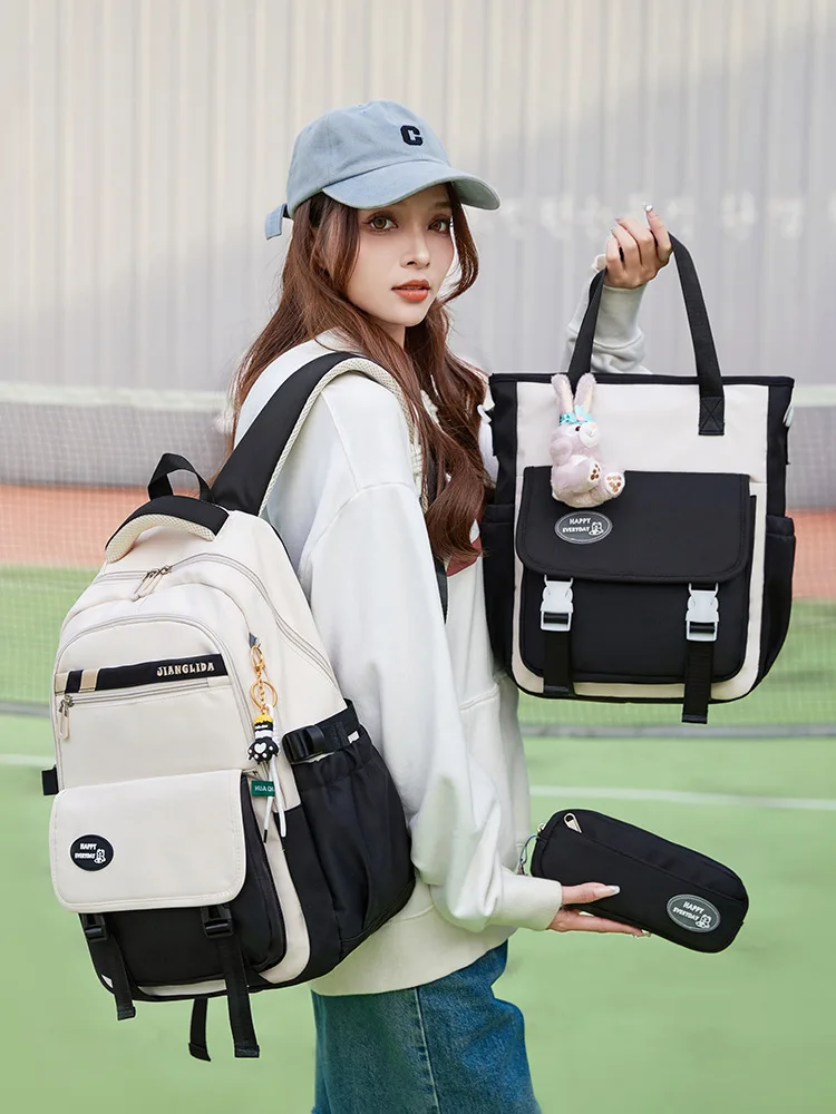 Schoolbag & Satchel Waterproof Backpack 3 Piece Set with Large Capacity, Suitable for Lightweight Primary School Students
